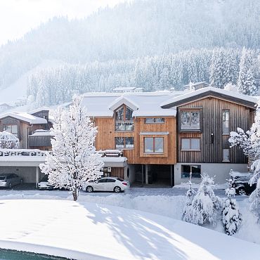 Außenansicht Winter Alpegg Chalets